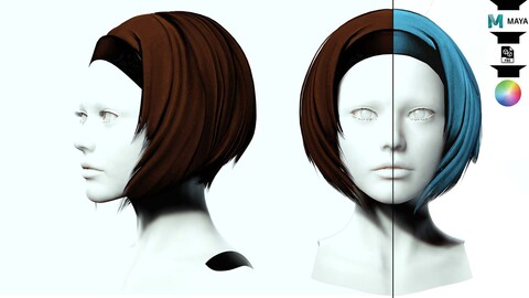 Female Hair - Bob Style Low-poly