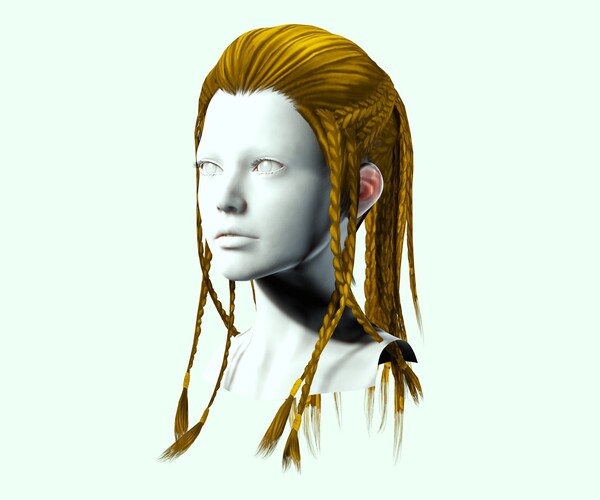 ArtStation - Female Dreadlocks Hair Low-poly | Game Assets