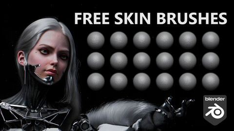 FREE High Resolution Skin Brushes 30 For Blender 4.3x