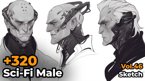 +320 Sci-Fi Male Sketch Reference(4k)