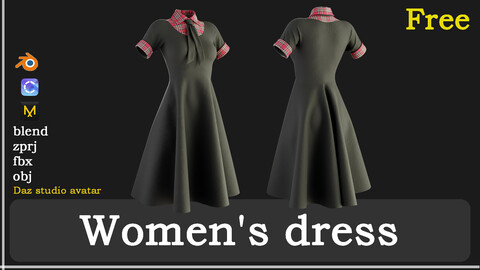 Dress for women [fbx+obj+zprj+blend] vol08 [free]