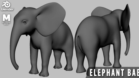 Baby Elephant - Topology + UV Map