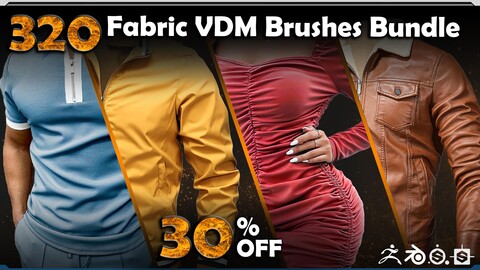 320  Fabric and Leather VDM Brushes Bundle ( 30% OFF )