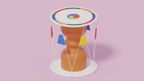 Korean Traditional Drum Buk Janggu 3D model