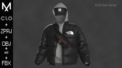 Urban Jacket  Marvelous designer/Clo3d OBJ mtl FBX ZPRJ