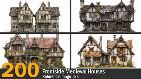 Frontside Medieval Houses | Reference Images | 8K