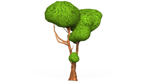 Cartoon Low Poly Tree 06