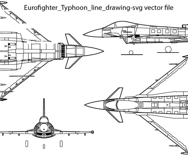 ArtStation - Eurofighter_Typhoon_line_drawing-svg vector file CNC ...