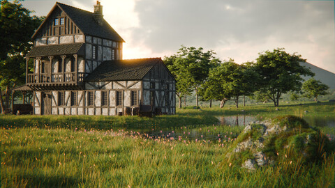 Medieval Landscape 3d Scene