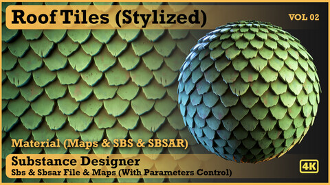 Roof tiles (Stylized) - VOL 02 - SBS & SBsar & Maps