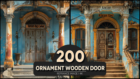 Ornament Wooden Door 4K Reference/Concept Images