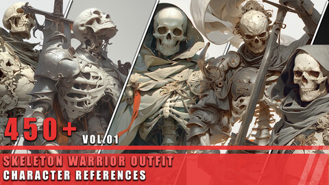 450+ Skeleton Warrior Outfit - Character References Vol.01