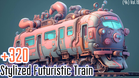 +320 Stylized Futuristic Train Concept (4k)