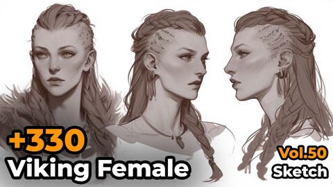 +330 Viking Female Sketch Reference(4k)