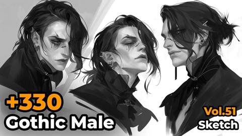 +330 Gothic Male Sketch Reference(4k)