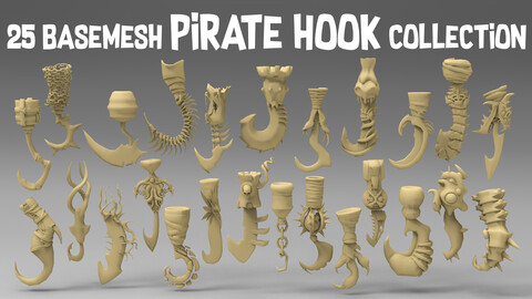 25 basemesh pirate hook collection