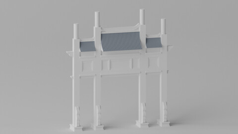 Cartoon Ancient Chinese Gate 3D model