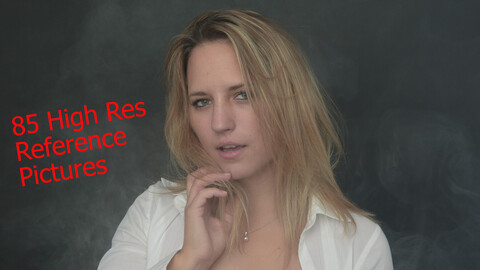 Reference Pack - PR0081 - Blonde Model in the foggy studio w. a white shirt