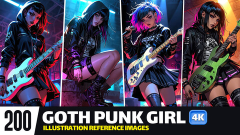 Goth Punk Girl VOL.01 | Illustration Reference Images