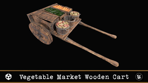 Vegetable Market Wooden Cart