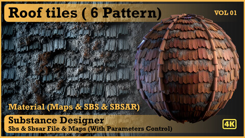 Roof tiles (Stylized) - VOL 01 - SBS & SBsar & Maps