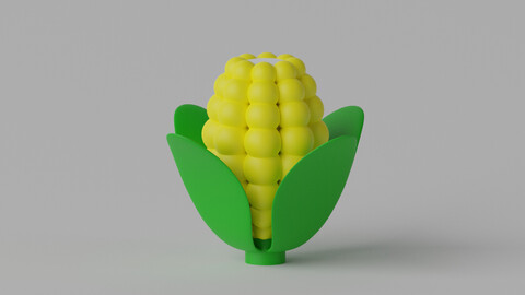 Cartoon Corn 3D model