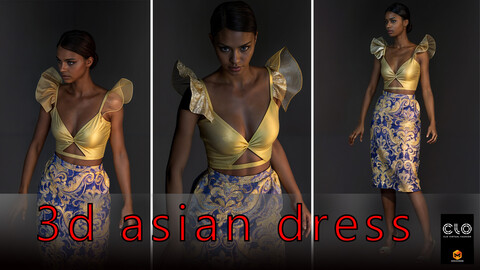 3d  asian dress model