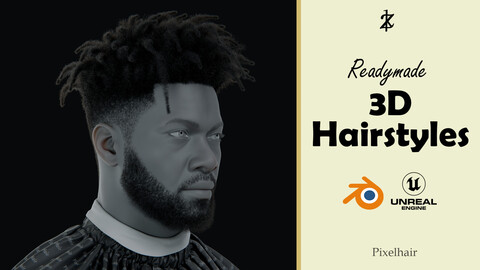 PixelHair Hairstyle - Dreads afro 007 (Hair for blender/ unreal engine / metahuman) Afro hair | Kinky hair | 4c Hair | African / African American Hair