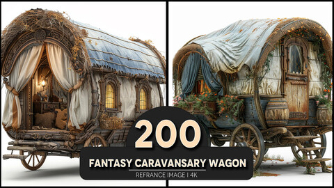 Fantasy Caravansary Wagon 4K Reference/Concept Images