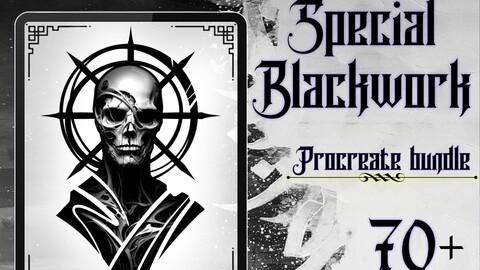 Special Blackwork Procreate tattoo bundle | Tattoo flash | Procreate stamps | Procreate flash | Procreate stencil | Tattoo design