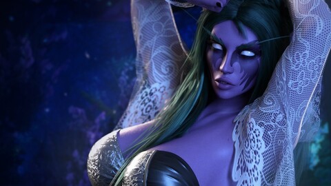 Tyrande night elf - Game Ready