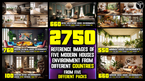 Reference Images Of Five Modern Houses Environment From Different Countries - 4K Mega Pack  ((%40 OFF))