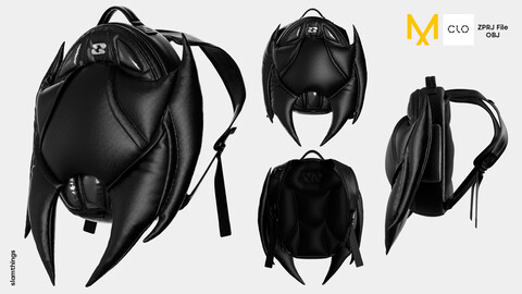 Streetwear Backpack Bag #005 - Clo 3D / Marvelous Designer + FBX / DIGITAL FASHION / HYPEBEAST / FUTURE FASHION