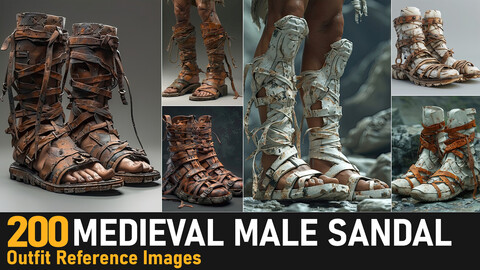 Medieval Male Sandal |4K Reference Images