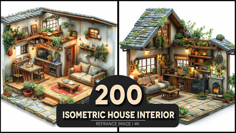 Isometric House Interior 4K Reference/Concept Images