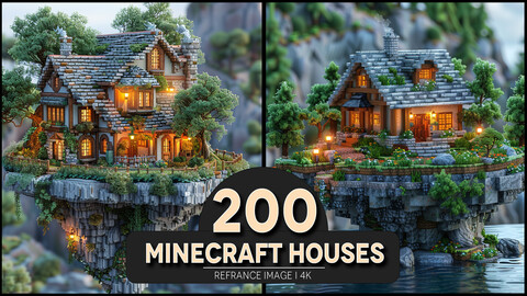 Minecraft Houses 4K Reference/Concept Images