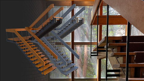 Architectural Stairs Model with 4 formats