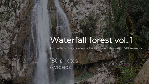 180 Waterfall Forest Reference Photos + 6 videos bonus