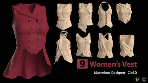 9 Women's Vest + Zprj +Obj + Fbx