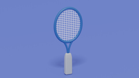 Cartoon Tennis Racket 3D model