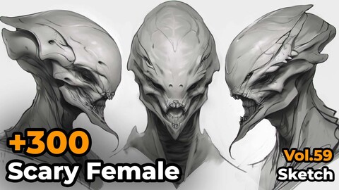 +300 Alien Sketch Reference(4k)