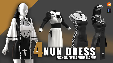 nun dress/clo3d/lingerie/marvelous/anime