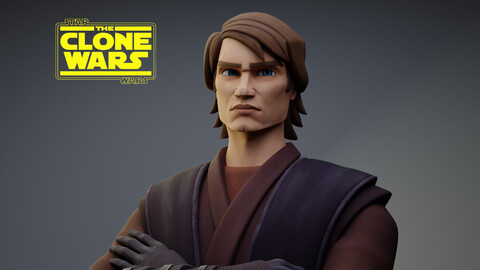 Anakin Skywalker 3D Blender Model Star Wars The Clone Wars