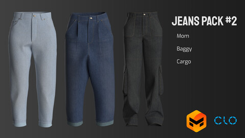 Jeans Pack #2 \ Female - Marvelous Designer \ CLO3D Projects