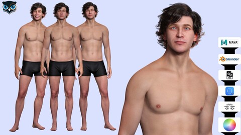 Realistic Male Body Perfect Base Shape