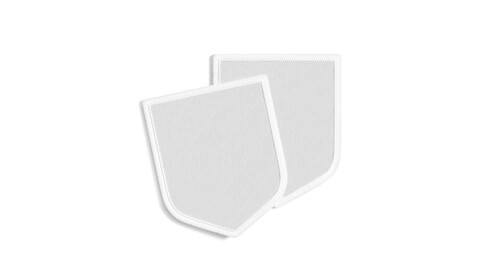 White Shield Embroidered Patch Stack - lying embroidery emblem pair