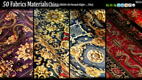 50 Fabric Materials China (SBSAR+AO+NRM+Hight+...) Vol16