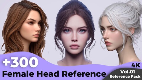 +300 Female Head References (4k)