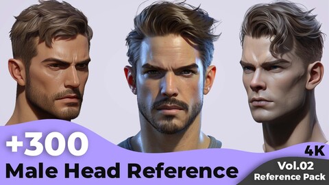 +300 Male Head References (4k)