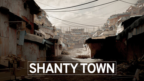 Shanty Town Kitbash (Unreal, Blend, Max, FBX, OBJ)